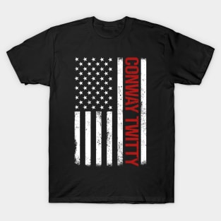 Graphic Conway Twitty Proud Name US American Flag Birthday Gift T-Shirt